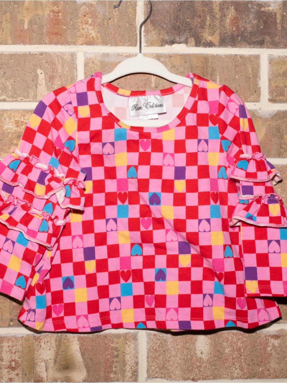 🍒FREE w/ ANY bundle! Rare editions heart checkered blouse